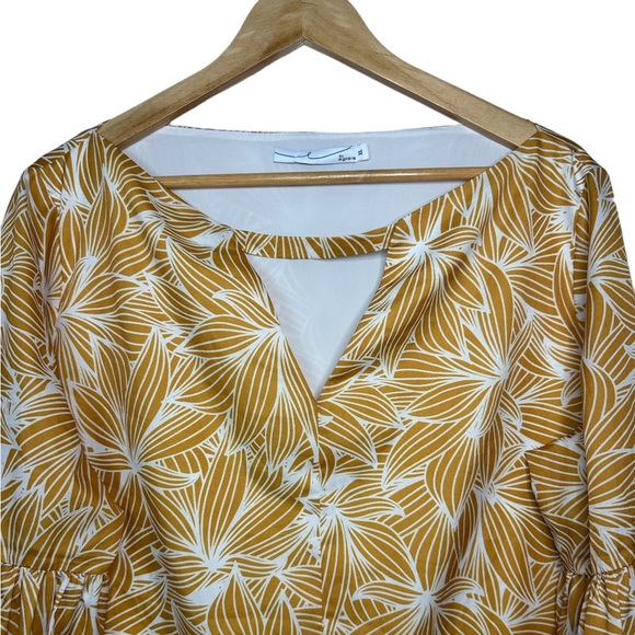ANTHROPOLOGIE XL ByEgreis Doris Vacation Floral Long Sleeve Boxy Bateau Neck Top - Picture 4 of 12